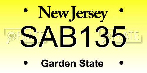 SAB135 New Jersey License Plate