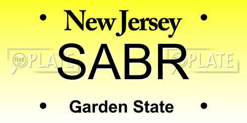 SABR New Jersey License Plate