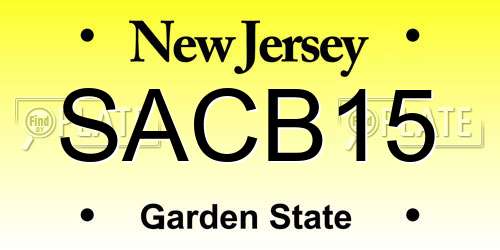 SACB15 New Jersey License Plate