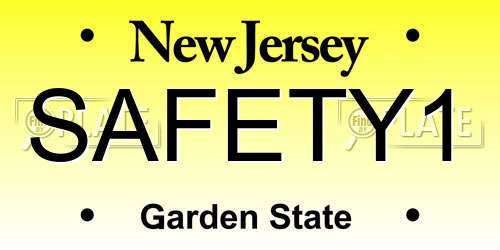SAFETY1 New Jersey License Plate