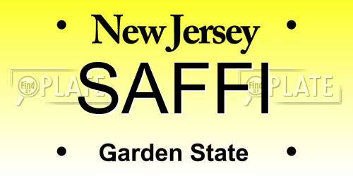 SAFFI New Jersey License Plate