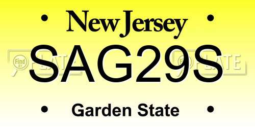 SAG29S New Jersey License Plate