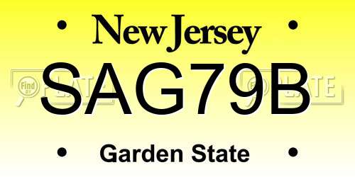 SAG79B New Jersey License Plate