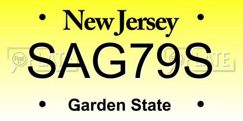 SAG79S New Jersey License Plate