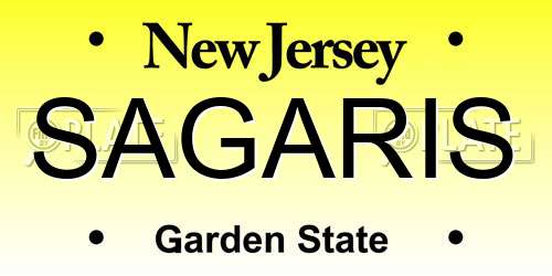 SAGARIS New Jersey License Plate