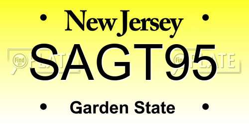SAGT95 New Jersey License Plate