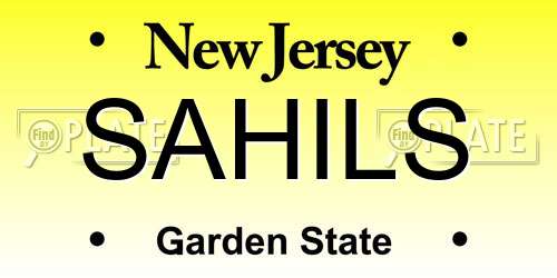 SAHILS New Jersey License Plate