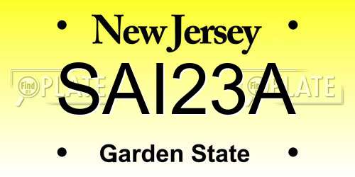 SAI23A New Jersey License Plate