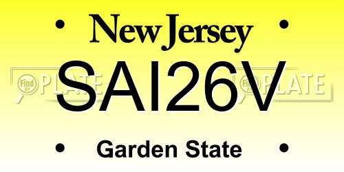 SAI26V New Jersey License Plate