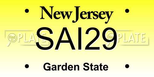 SAI29 New Jersey License Plate