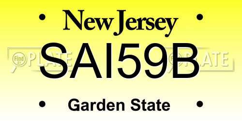 SAI59B New Jersey License Plate