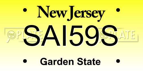 SAI59S New Jersey License Plate