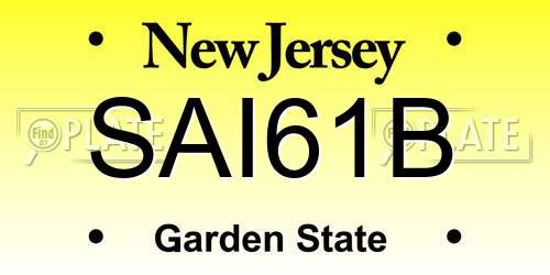 SAI61B New Jersey License Plate