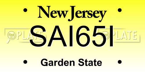 SAI65I New Jersey License Plate