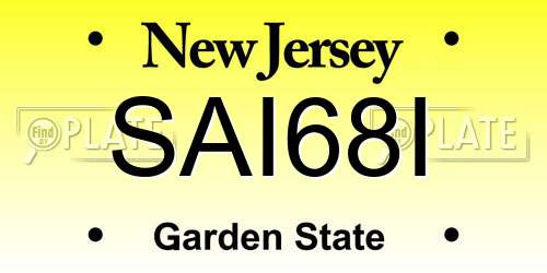 SAI68I New Jersey License Plate