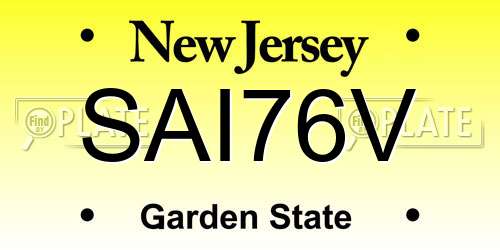 SAI76V New Jersey License Plate