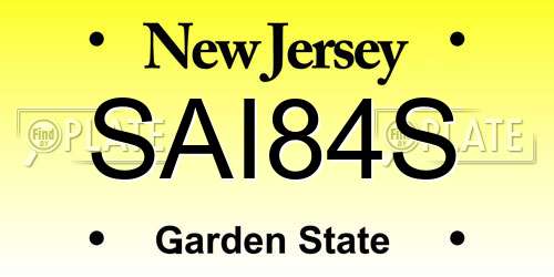 SAI84S New Jersey License Plate