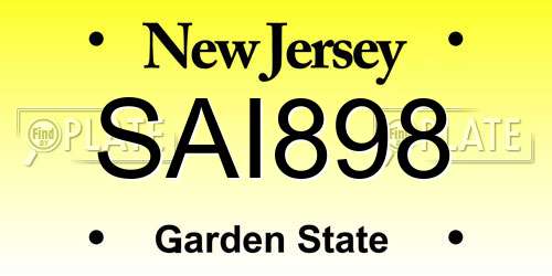 SAI898 New Jersey License Plate
