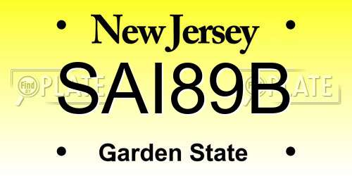 SAI89B New Jersey License Plate