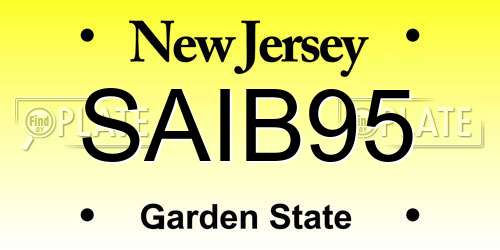 SAIB95 New Jersey License Plate