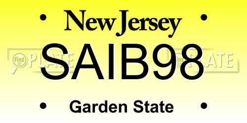 SAIB98 New Jersey License Plate