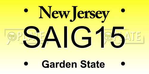 SAIG15 New Jersey License Plate