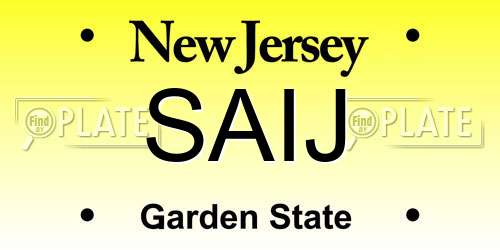 SAIJ New Jersey License Plate