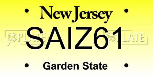 SAIZ61 New Jersey License Plate
