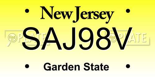 SAJ98V New Jersey License Plate
