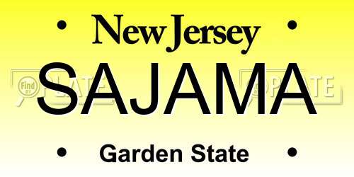 SAJAMA New Jersey License Plate