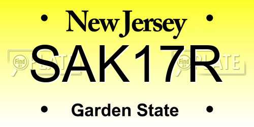 SAK17R New Jersey License Plate