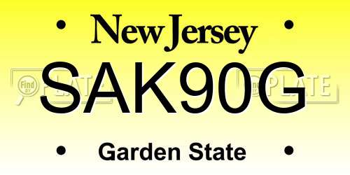 SAK90G New Jersey License Plate