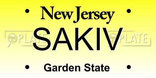 SAKIV New Jersey License Plate