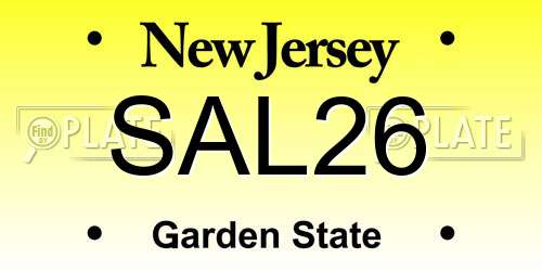 SAL26 New Jersey License Plate