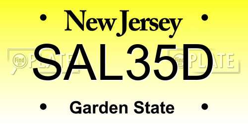 SAL35D New Jersey License Plate