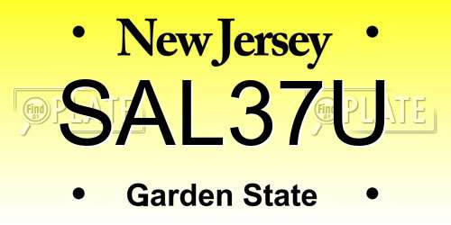 SAL37U New Jersey License Plate