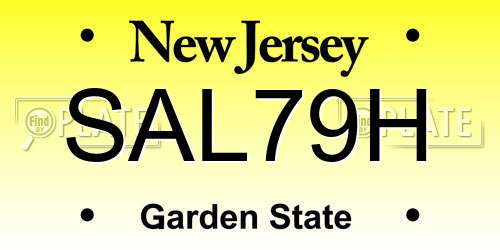 SAL79H New Jersey License Plate