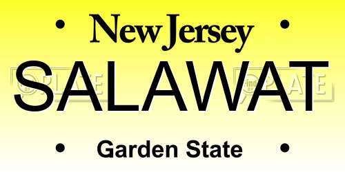 SALAWAT New Jersey License Plate
