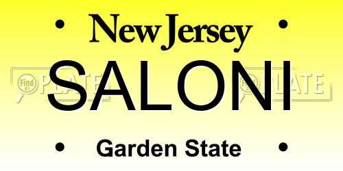 SALONI New Jersey License Plate
