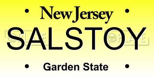 SALSTOY New Jersey License Plate