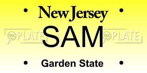 SAM New Jersey License Plate