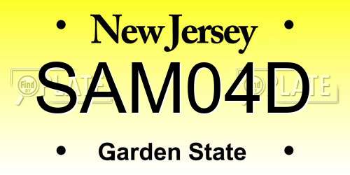 SAM04D New Jersey License Plate
