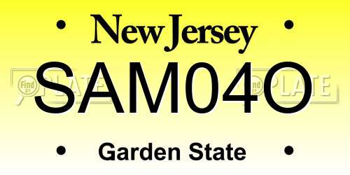 SAM04O New Jersey License Plate
