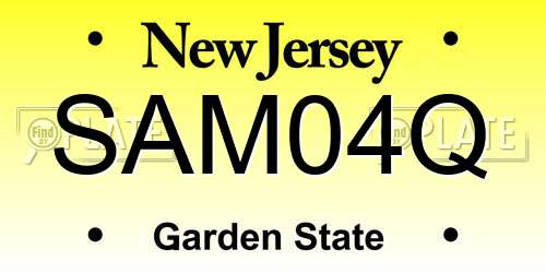 SAM04Q New Jersey License Plate