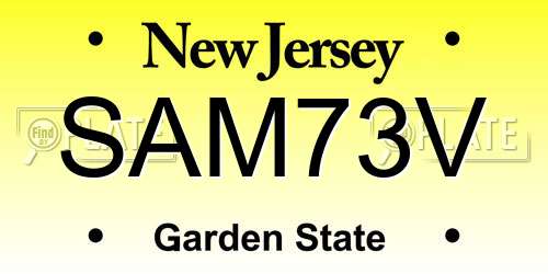 SAM73V New Jersey License Plate