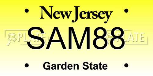SAM88 New Jersey License Plate