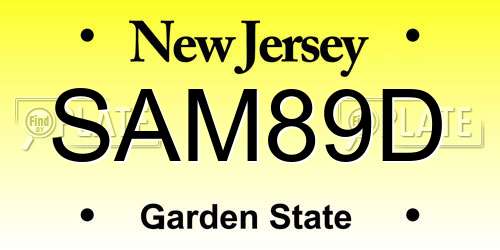 SAM89D New Jersey License Plate
