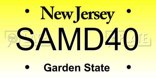 SAMD40 New Jersey License Plate