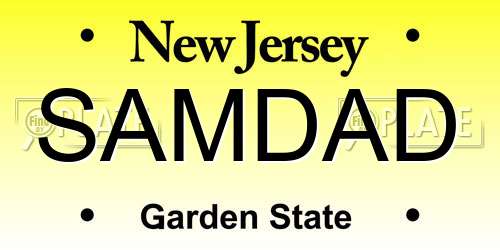 SAMDAD New Jersey License Plate