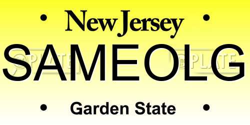 SAMEOLG New Jersey License Plate